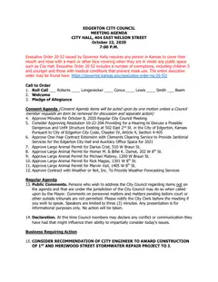 First page of the agenda