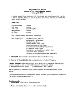First page of the minutes