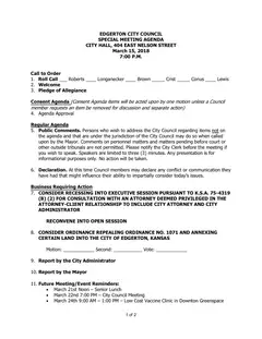 First page of the agenda packet