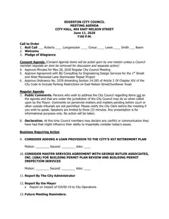 First page of the agenda