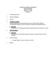 First page of the agenda packet