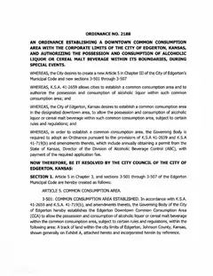 First page of Ordinance No. 2188, the City’s copy