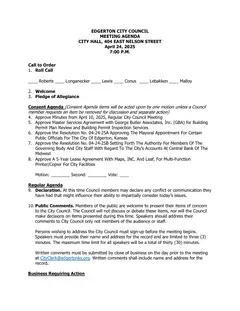 First page of the agenda