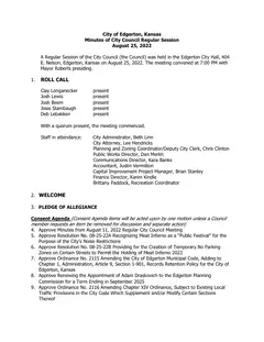 First page of the minutes