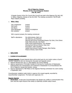 First page of the minutes