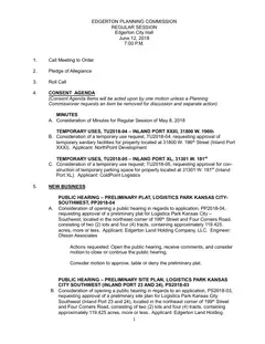 First page of the agenda