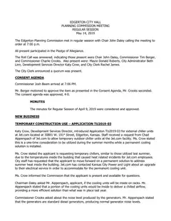 First page of the minutes