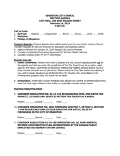 First page of the agenda packet