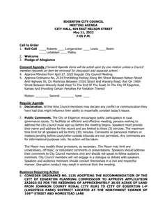 First page of the agenda