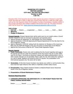 First page of the agenda packet