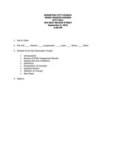 First page of the agenda