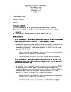 First page of the agenda packet