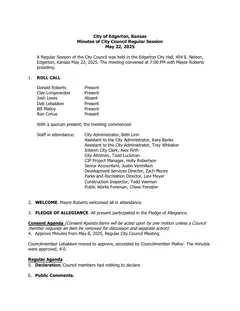 First page of the minutes