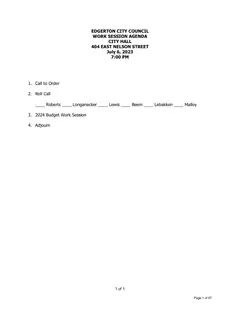 First page of the agenda packet