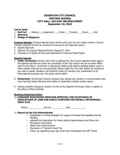 First page of the agenda