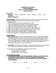 First page of the agenda