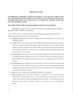 First page of Ordinance No. 2030, the City’s copy