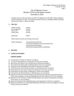 First page of the agenda packet