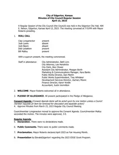 First page of the minutes