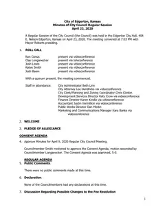 First page of the minutes