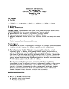 First page of the agenda