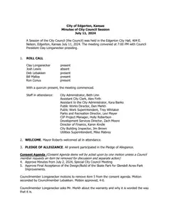 First page of the minutes