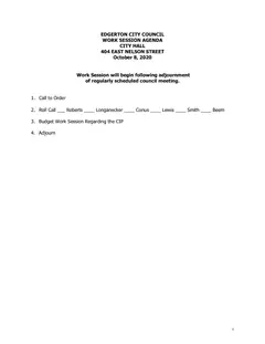 First page of the agenda