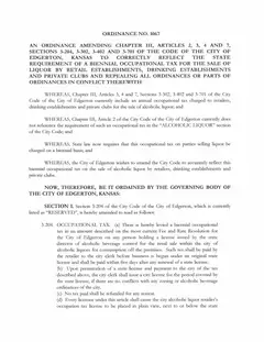 First page of Ordinance No. 1067, the City’s copy