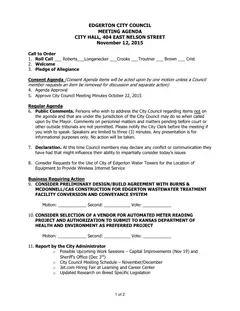 First page of the agenda