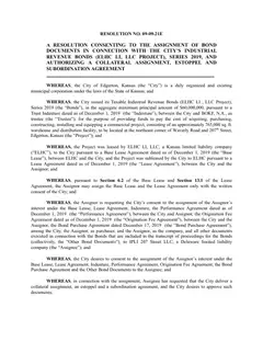 First page of Resolution No. 09-09-21E, the City’s copy
