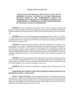 First page of Resolution No. 01-26-23B, the City’s copy
