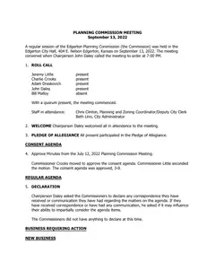 First page of the minutes