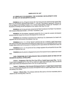 First page of Ordinance No. 1097, the City’s copy