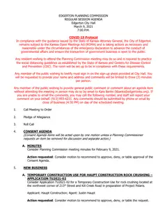First page of the agenda packet