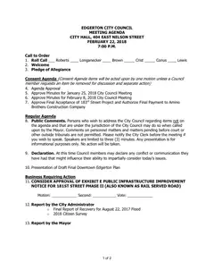 First page of the agenda