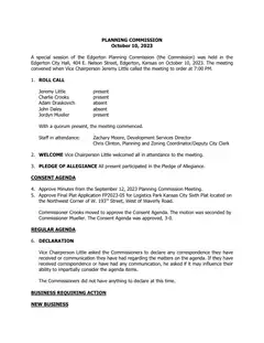First page of the minutes