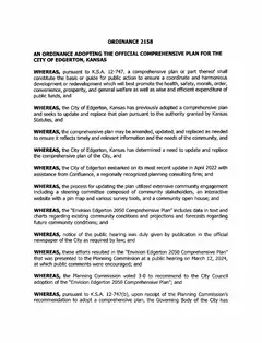 First page of Ordinance No. 2158, the City’s copy
