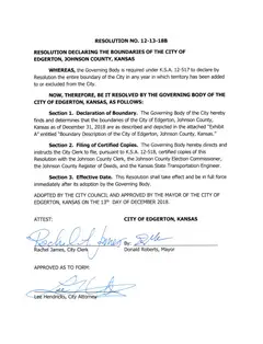 First page of Resolution No. 12-13-18B, the City’s copy