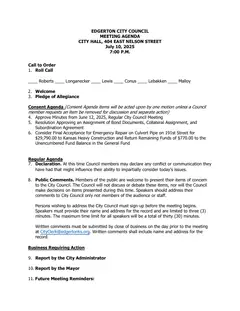 First page of the agenda