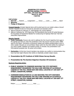 First page of the agenda