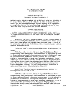 Cover of the Appendix A, Charter Ordinances