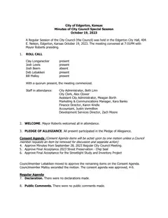 First page of the minutes