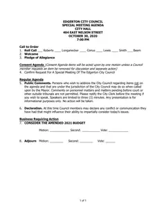 First page of the agenda