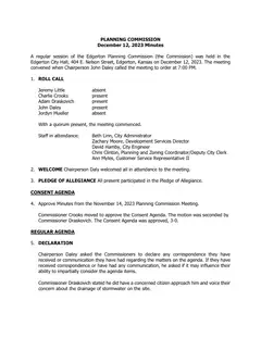 First page of the minutes