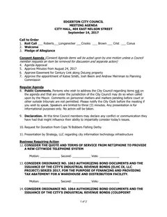 First page of the agenda