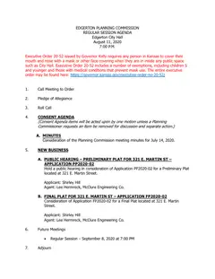 First page of the agenda packet