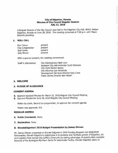 First page of the minutes