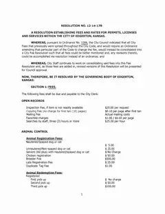 First page of Resolution No. 12-14-17B, the City’s copy