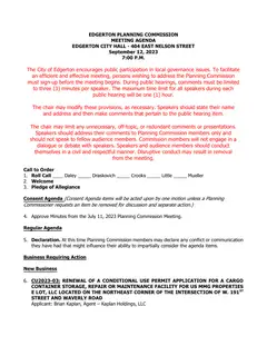 First page of the agenda packet