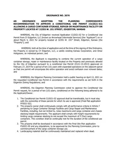 First page of Ordinance No. 2076, the City’s copy